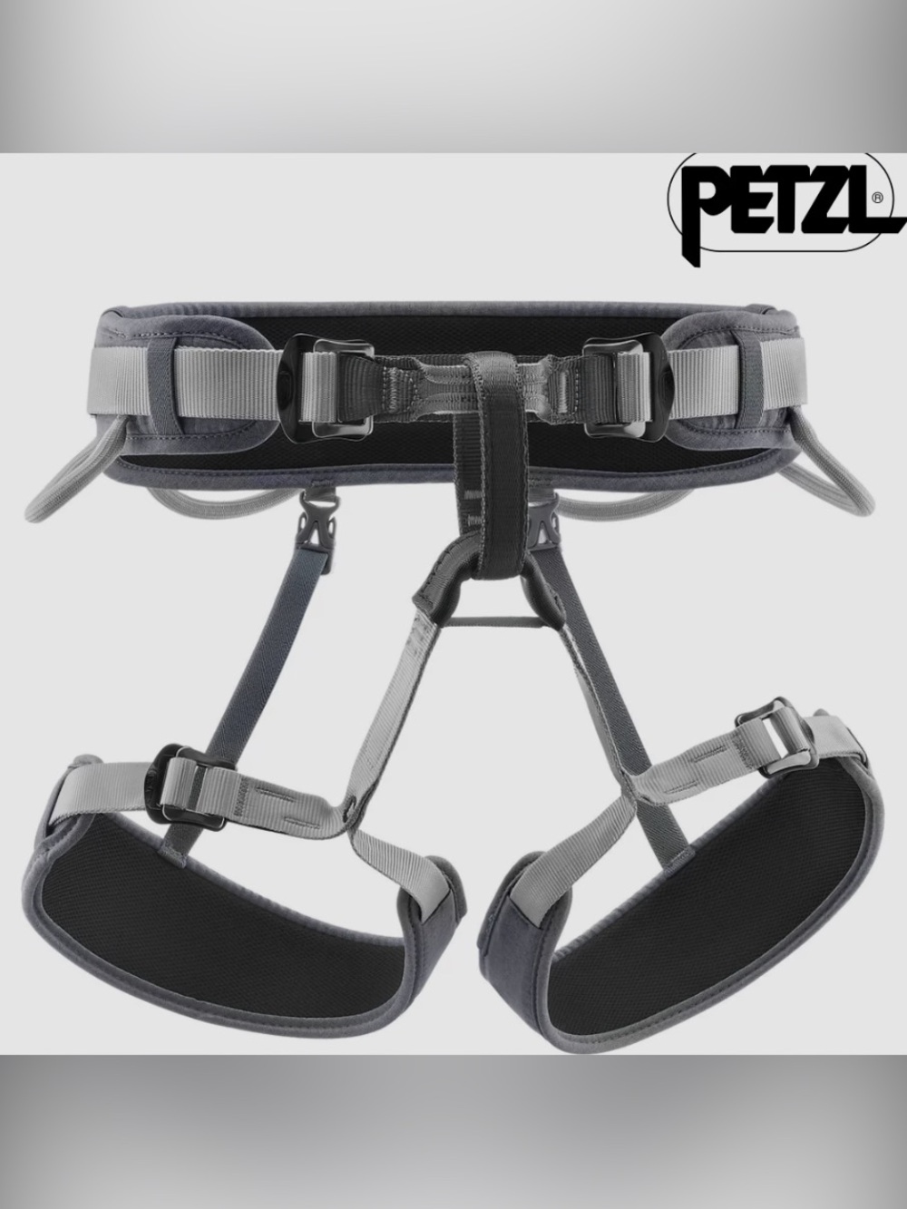 Petzl Women's Climbing Harness in Grey - Secure Adjustable Fit